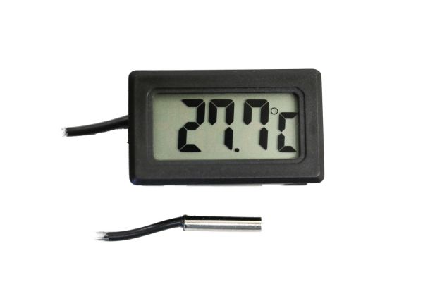 Mini Thermometer Temperatur Anzeige digital mit Fühler 1m schwarz Kabel H2Z9 