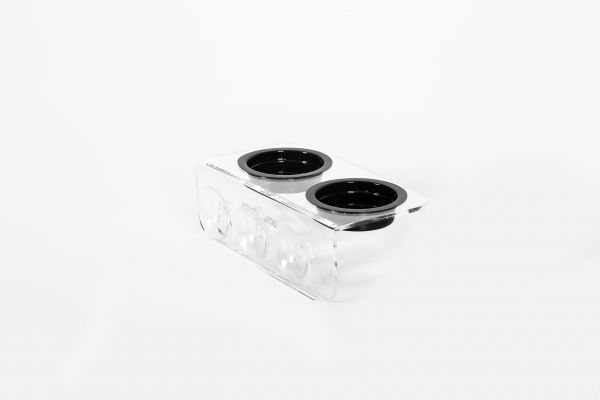 ReptiZoo Futterhalter doppelt (klar) Ansaugknöpfe inkl. zwei Einwegbecher Ø 50mm (SX02T)