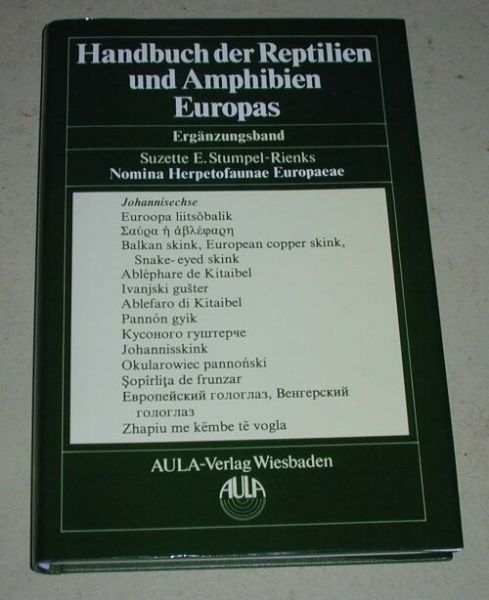 Handbuch der Reptilien und Amphibien Europas, Ergänzungsband