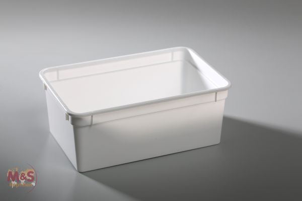 Kunststoffbox weiß, klein (18x12x7,5 cm) OHNE Deckel