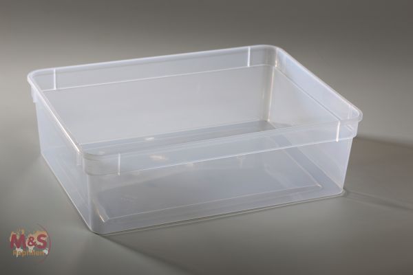 Kunststoffbox transparent, groß (24x18x7,5 cm) OHNE Deckel