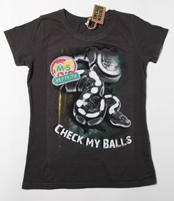 Check My Balls T-Shirt, Reptil.TV, Königspython (Girls)